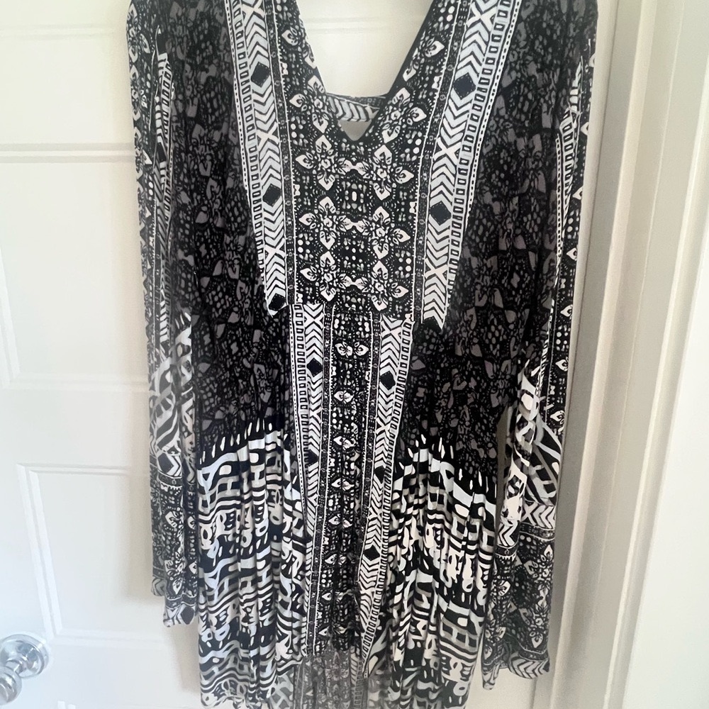 Free People V-Neck Long Sleeve Dress